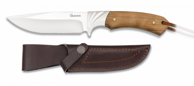 Poľovnícky nož s koženým púzdrom ALBAINOX 