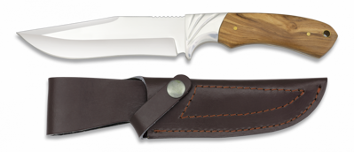 Poľovnícky nož s koženým púzdrom ALBAINOX 