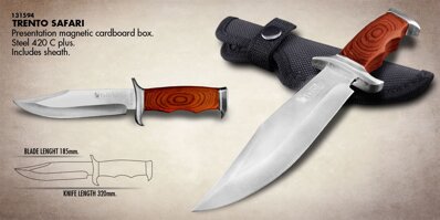 TRENTO SAFARI Poľovnícky nôž - dýka s púzdrom