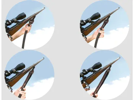 Kožený sťahovací remeň na zbraň podšitý protišmykovou gumou