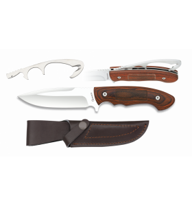 Poľovnícky nož s koženým púzdrom ALBAINOX - vyvrhovákom